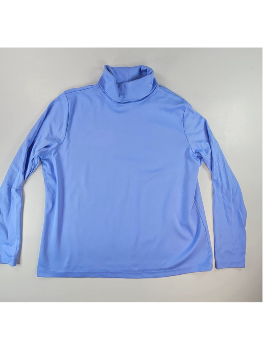 L.L.Bean Women’s L Petite Pima Supima Cotton Turtleneck Blue Long Sleeve